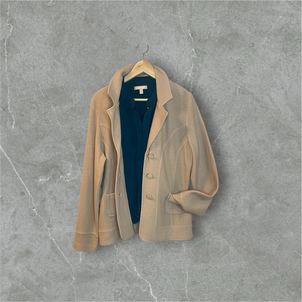 100% WOOL SOFT HARVE BENARD CREAM WOOL BLAZER